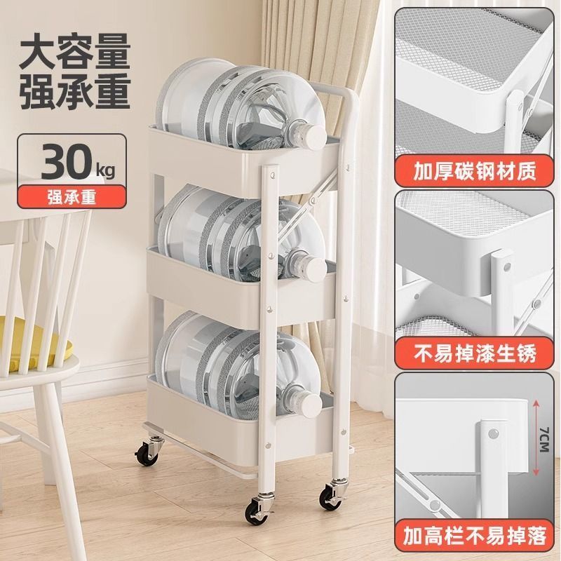Foldable Rolling Kitchen Troll - Kitchen Appliances In White 评论和价格