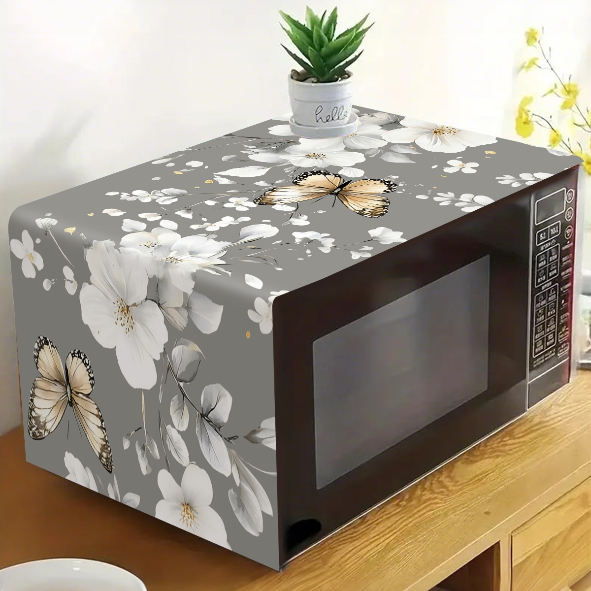 1pc  White Flower Microwave Du - Kitchen Appliances In White 评论和价格