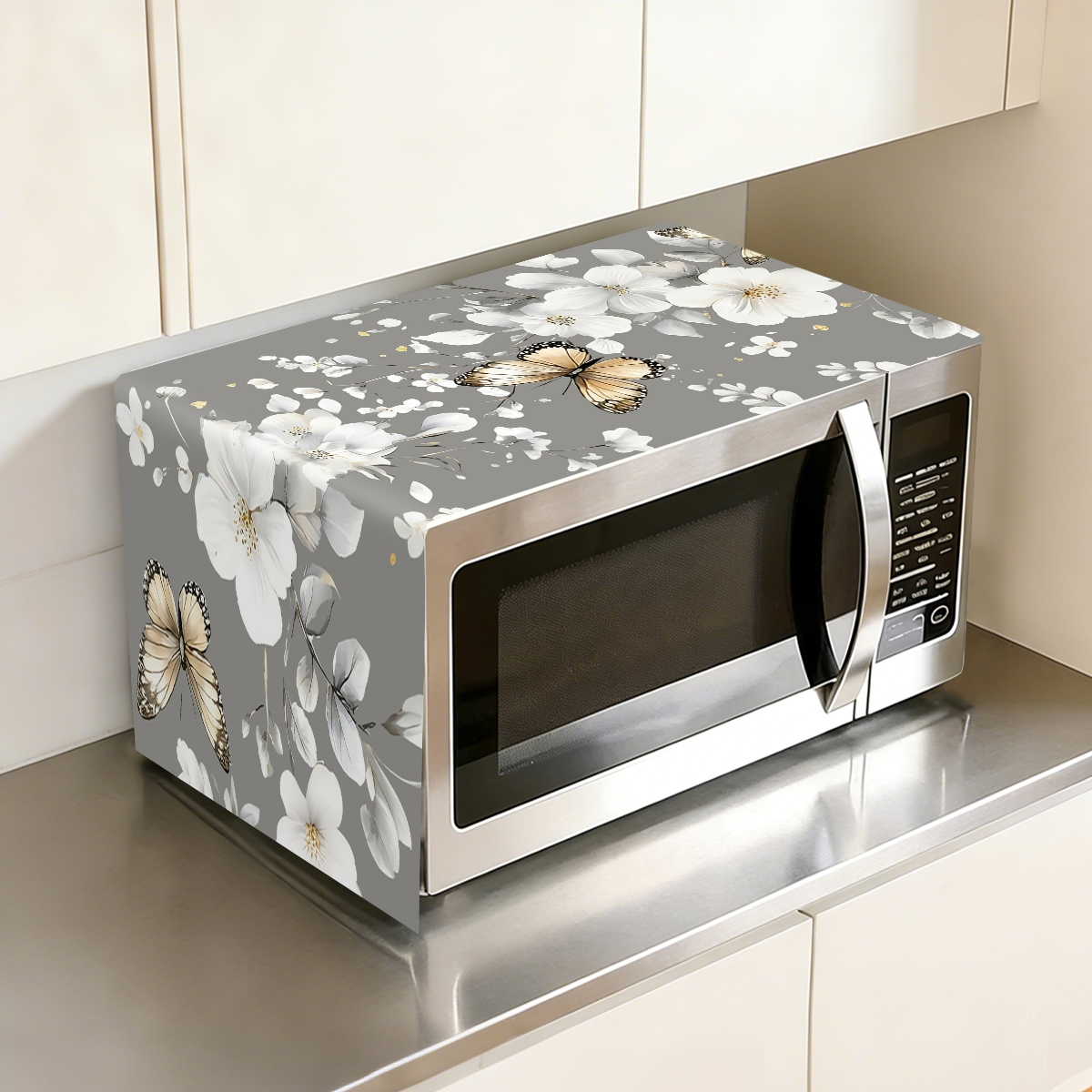 1pc  White Flower Microwave Du - Kitchen Appliances In White 评论和价格