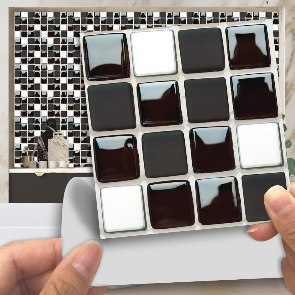 Black & White Marble Mosaic Ti - Kitchen Appliances In White 评论和价格