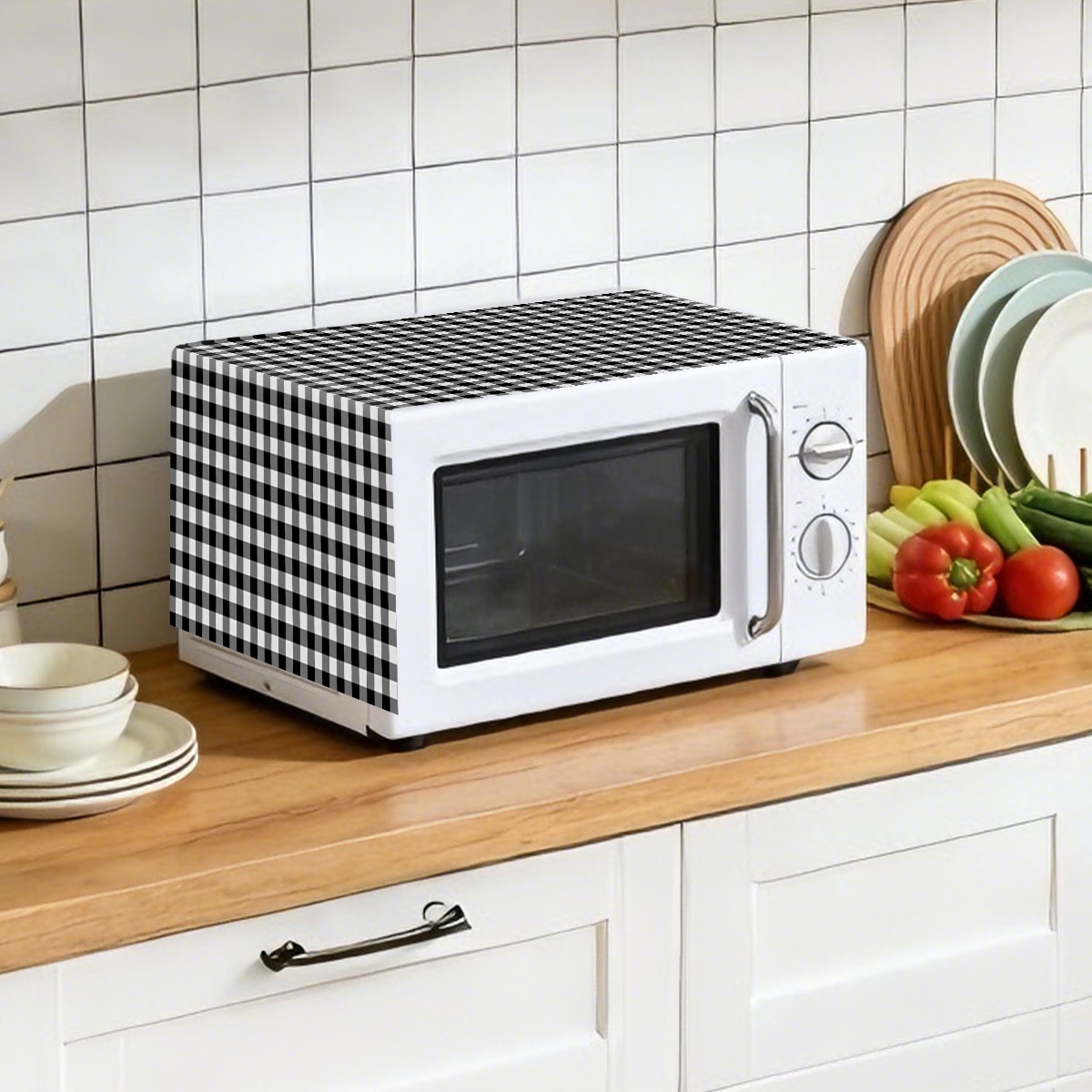 Black White Plaid Microwave Ov - Kitchen Appliances In White 评论和价格